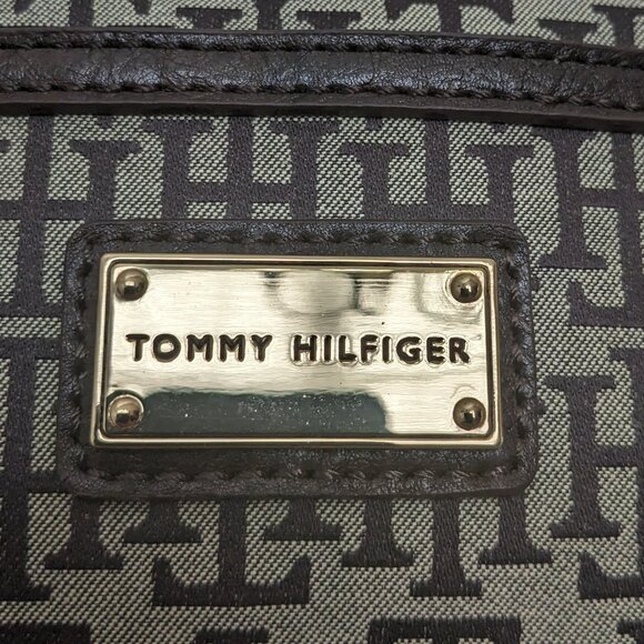 Tommy Hilfiger Women's  Signature  Geometric Sachet Shoulder Bag Brown - Picture 2 of 13